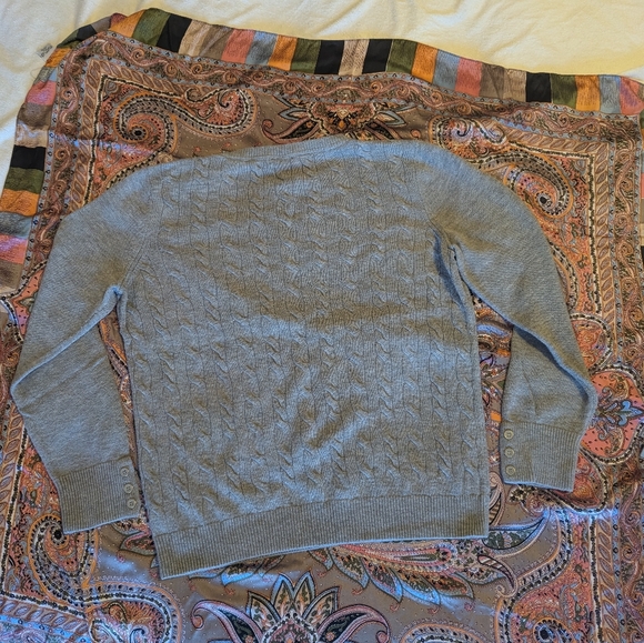 Talbots Gray Cable Knit Sweater - Picture 5 of 10